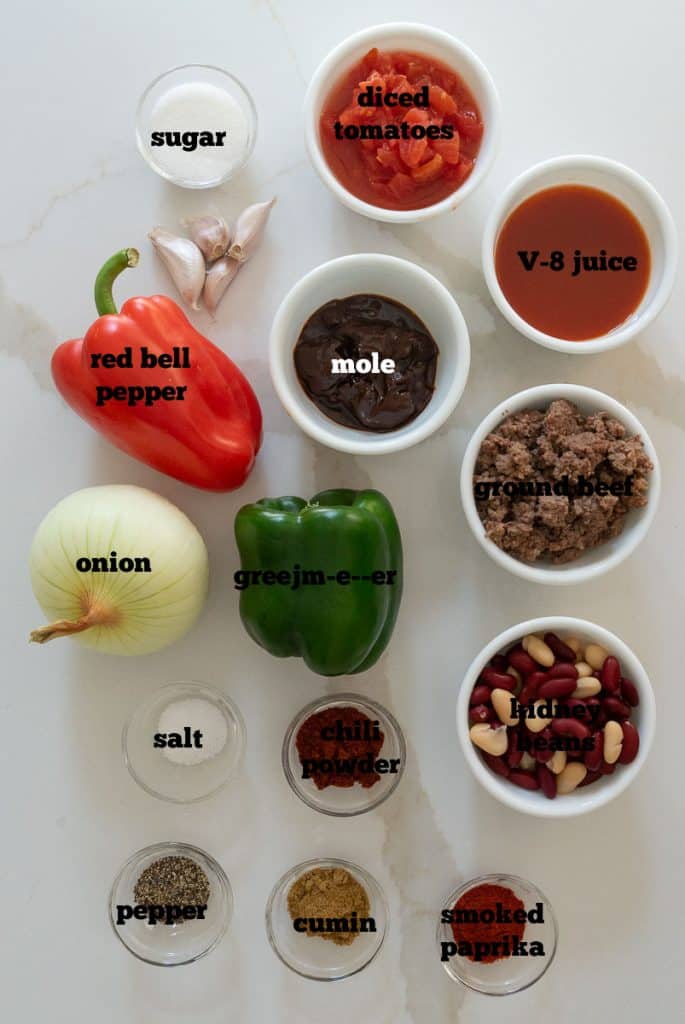 ingredient photo for classic beef chili