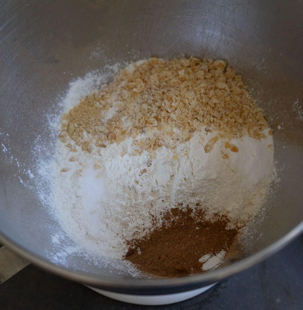 dry ingredients for pumpkin gingerbread in mixing bowl