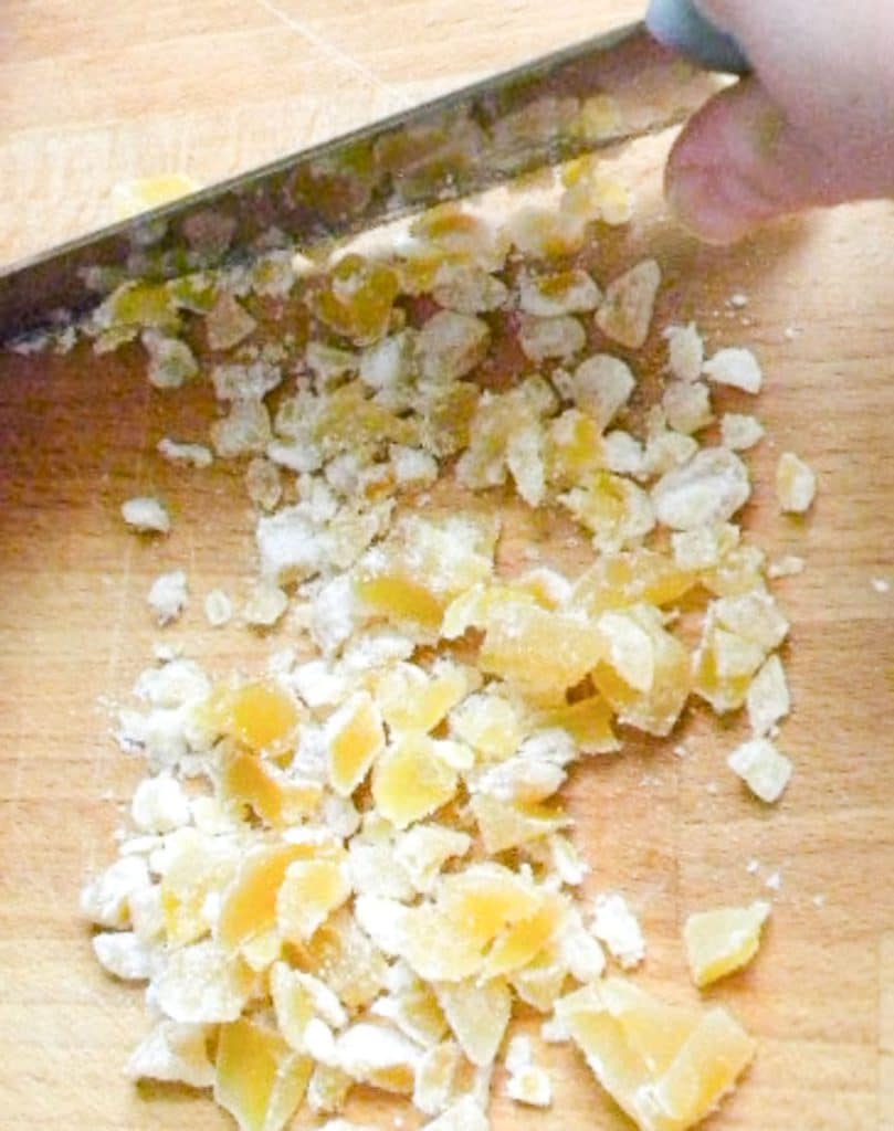 DSCN0145_2 chopped candied ginger on a cutting board