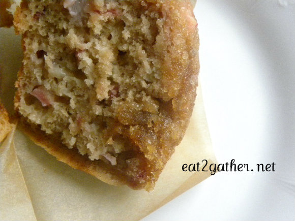 Rhubarb Strawberry Muffins ~ muffin mondays