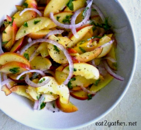 Peach Basil Salad