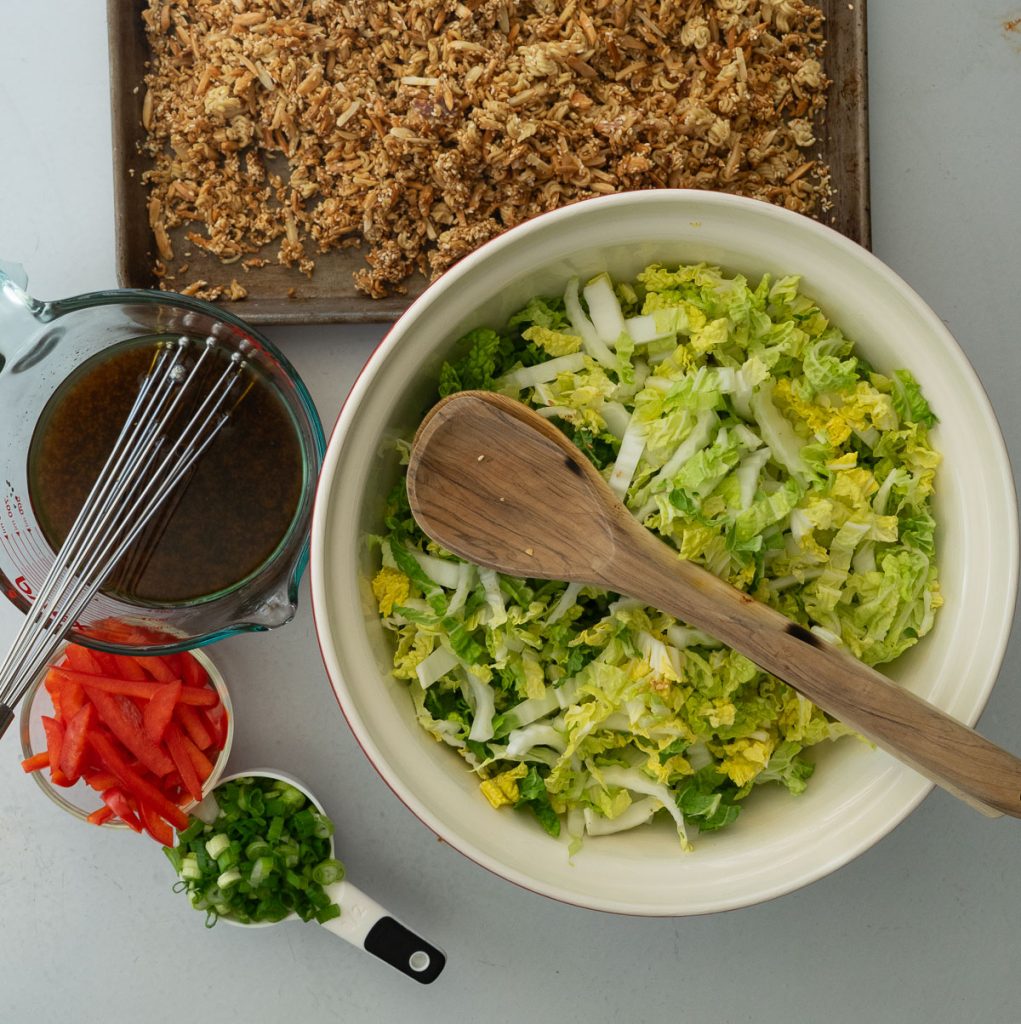 all the components to the salad