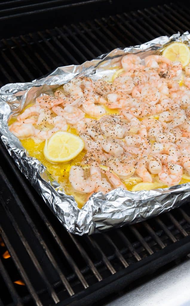 cooking shrimp on gas grill