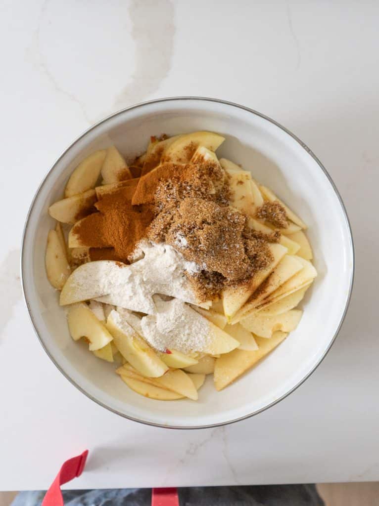 apples in a bowl with all the spices