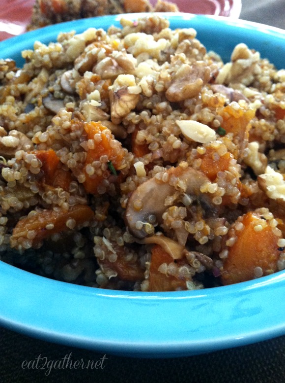 Walnut and Butternut Squash Quinoa Salad with Ginger & Tarragon Vinaigrette