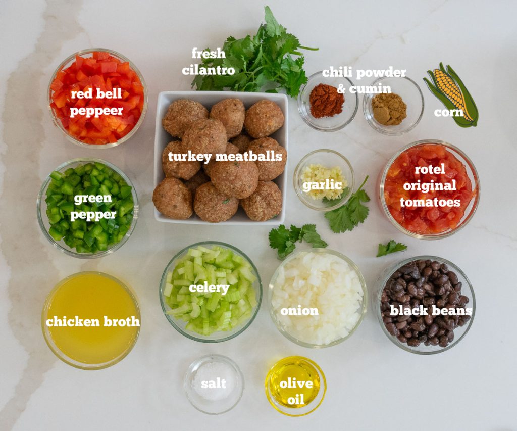 ingredients for mexican turkey meatball soup