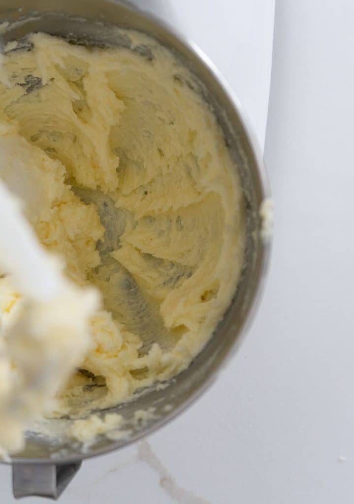 beating butter and sugars together to make citrus bars