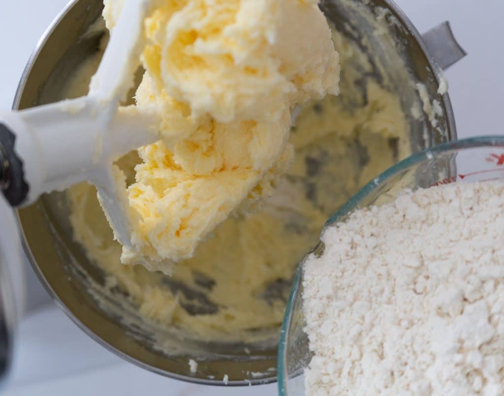 adding dry ingredients to wet ingredients