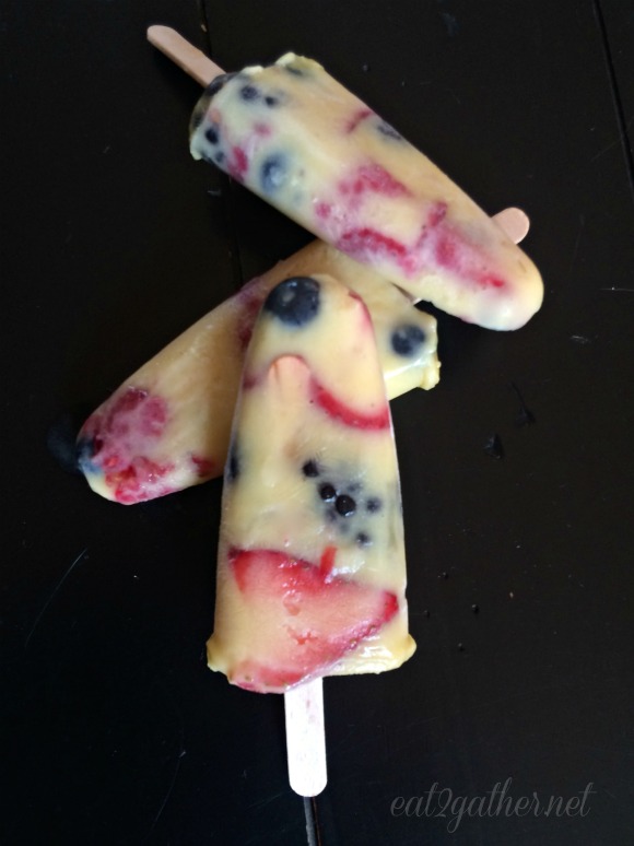 Creamy Mixed Berry Pops - Eat 2 Gather