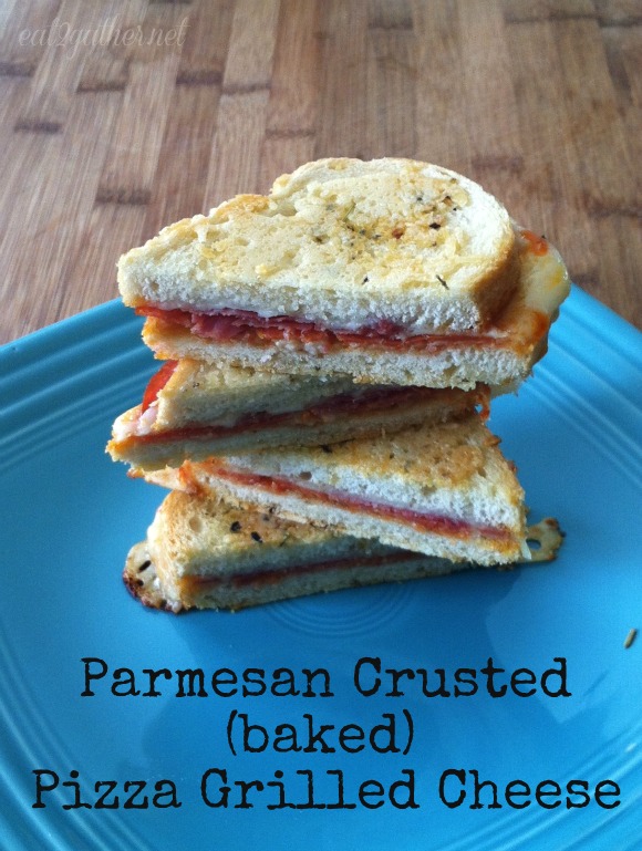 Parmesan Crusted (baked) Pizza Grilled Cheese ~