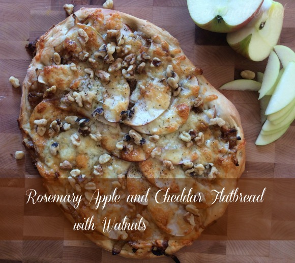 Apple & Sharp Cheddar Flatbread with rosemary and walnuts