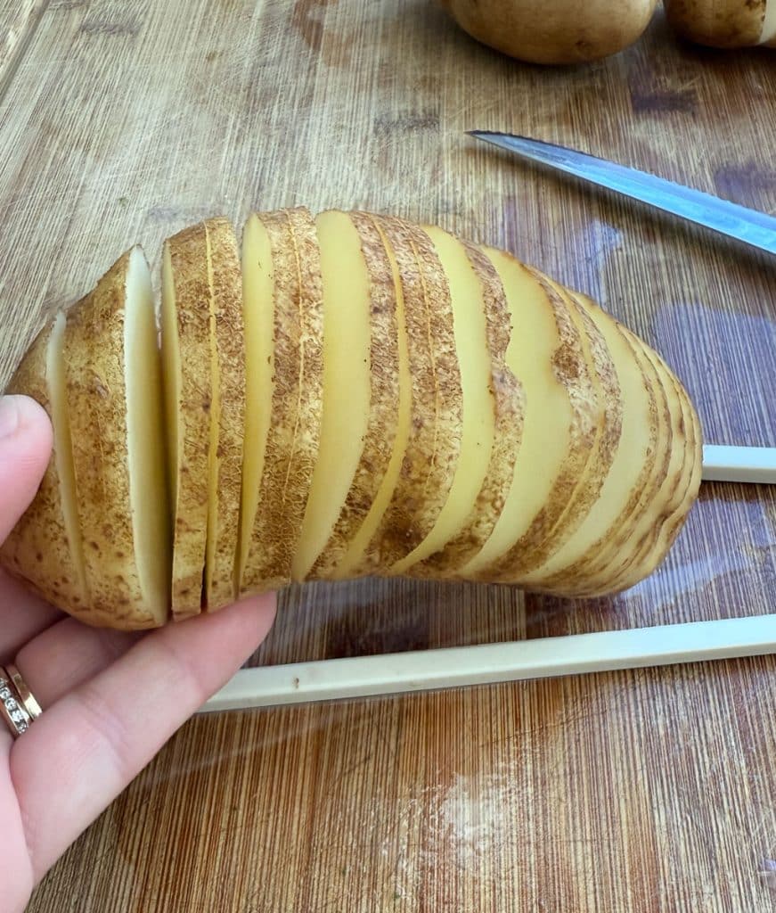showing potato after it has been cut