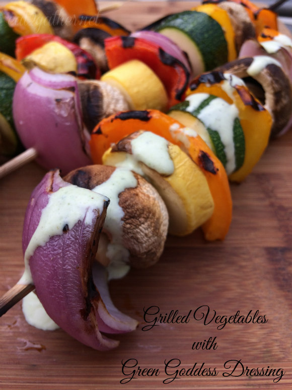 Green Goddess Dressing and grilled vegetables