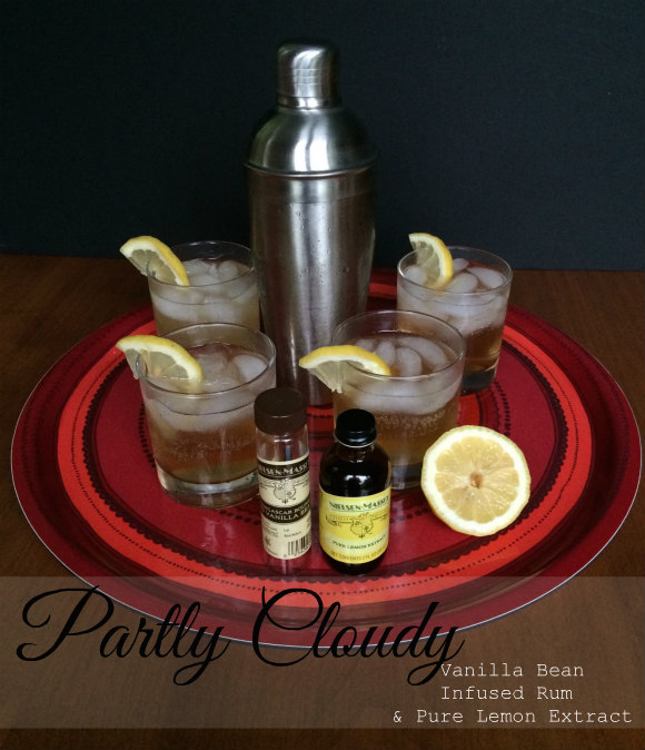 Partly Cloudy Cocktail recipe Vanilla Bean infused Rum with pure lemon extract and ginger ale