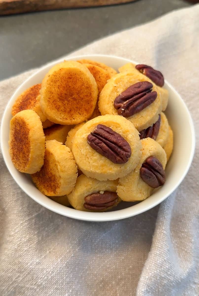 bowl of homemade cheese crackers