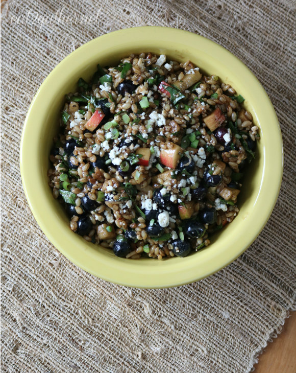 Blueberry Barley and Blue Cheese Salad