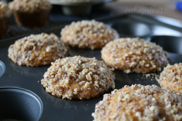 Orange Sweet Potato Muffins with Pecan Crumble