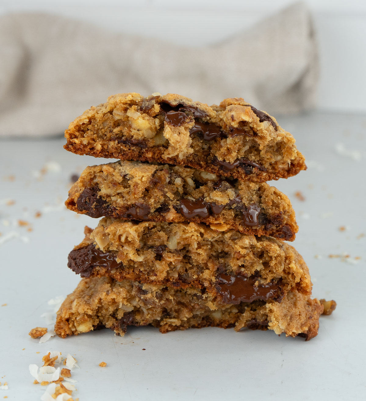 Whole Wheat Granola Date Chocolate Chip Cookies