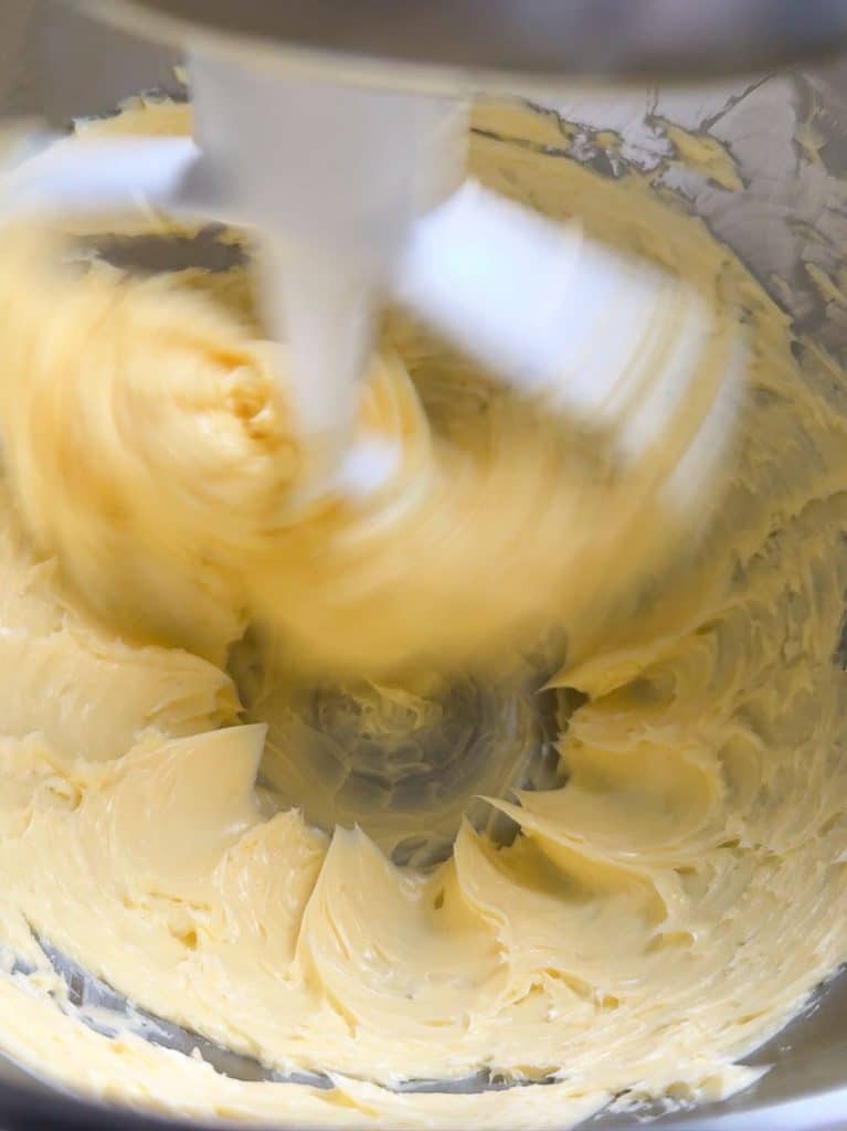 creaming butter in mixer